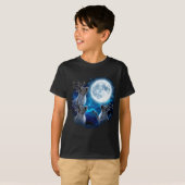 Three Reindeer Howling At The Moon Merry Christmas T-Shirt (Vorne ganz)