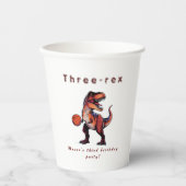 Three-Rex basketball Dino birthday   Pappbecher (Vorderseite)
