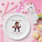 Three-Rex basketball Dino birthday   Pappteller (Party)