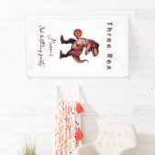 Three-Rex basketball Dino birthday welcome sign Banner (Insitu)