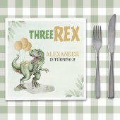 Three Rex - Birthday Boy with Dinosaur Theme Serviette