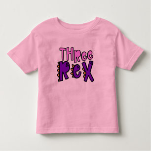 Three Rex Birthday Girl Toddler T - Shirts