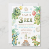 Three-Rex Birthday Invitation with Maze Invitation Einladung (Vorderseite)
