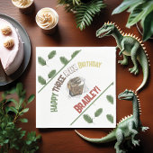 Three Rex Birthday Watercolor Dino Serviette