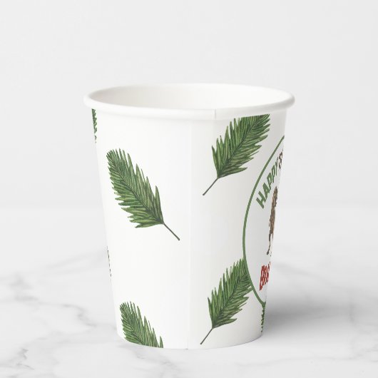 Three Rex Birthday Watercolor Pappbecher (Rechts)