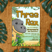 Three Rex Boy 3. Geburtstag Einladung