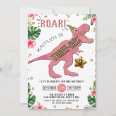 Three Rex Dinosaur 3. Geburtstag Einladung (Vorderseite)
