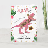 Three Rex Dinosaur 3. Geburtstag Karte (Vorderseite)