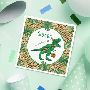 Three Rex Dinosaur 3. Geburtstag Serviette