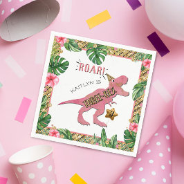 Three Rex Dinosaur 3. Geburtstag Serviette