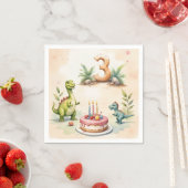 Three Rex Dinosaur 3. Geburtstagspapier Serviette (Beispiel)