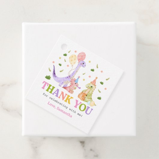 Three Rex Dinosaur Birthday Geschenkanhänger (Beispiel)