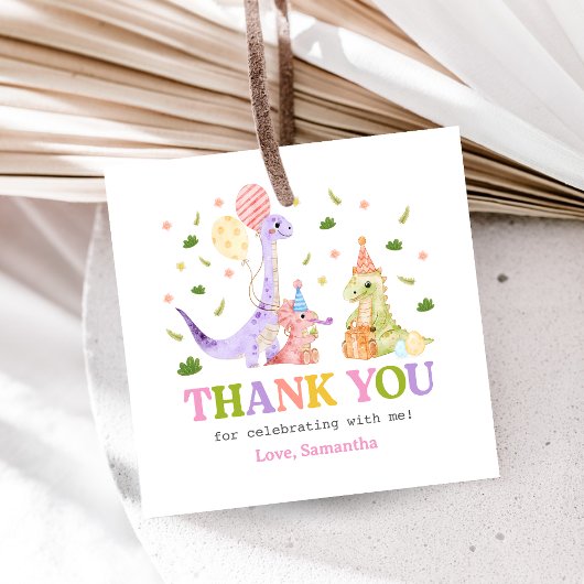 Three Rex Dinosaur Birthday Geschenkanhänger