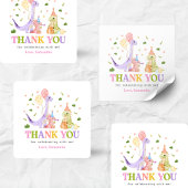 Three Rex Dinosaur Birthday Quadratischer Aufkleber