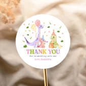 Three Rex Dinosaur Birthday Runder Aufkleber