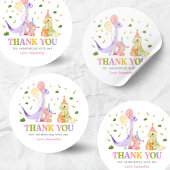 Three Rex Dinosaur Birthday Runder Aufkleber