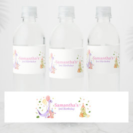 Three Rex Dinosaur Birthday Wasserflaschenetikett