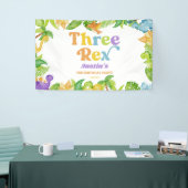 Three Rex Dinosaur Third 3rd Birthday Party Banner (Messeveranstaltung)