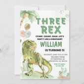 Three Rex dinosaurier electronic Dino 3. Geburtsta Einladung (Vorderseite)