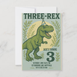 Three Rex Dinosaurier Greenerity Geburtstag Einladung