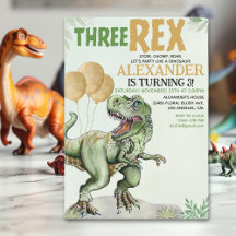 Three Rex - Funny Birthday 3rd Boy Dinosaur