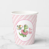 Three Rex Girl Birthday Party Pappbecher (Rückseite)