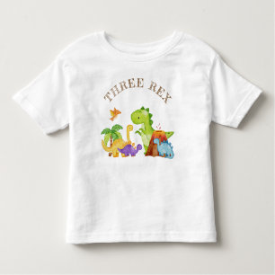 Three Rex Kids Dinosaurier 3. Geburtstags-Party Kleinkind T-shirt
