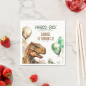 Three Rex - Tyronasaurus Dinosaur Geburtstagsparte Serviette (Beispiel)