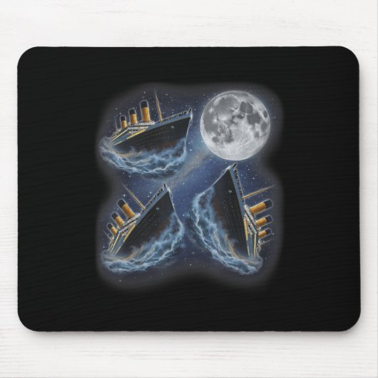 Three Rms Titanic Moon 3 Howling At Moon Funny Wei Mousepad (Vorne)