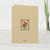 Three Romantic Red Roses Art Nouveau Style Karte (Rückseite)