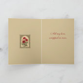 Three Romantic Red Roses Art Nouveau Style Karte (Innenseite)