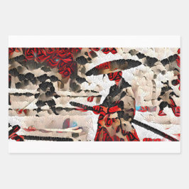 Three Ronin von NFT Artisans Geschenkpapier Set