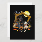 Three Rottweiler Dogs Halloween Dog Halloween Gift Ankündigung (Vorne/Hinten)