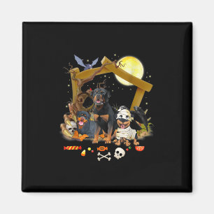 Three Rottweiler Dogs Halloween Dog Halloween Gift Magnet