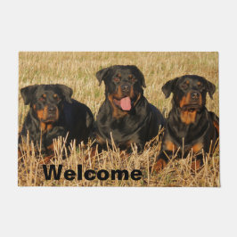 Three Rottweiler Dogs - Pack of Rotties - Willkomm Fußmatte