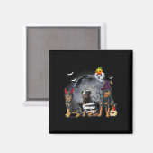 Three Rottweilers Satan Witch Mummy Halloween Cost Magnet (Vorderseite/Rückseite)