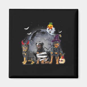 Three Rottweilers Satan Witch Mummy Halloween Cost Magnet