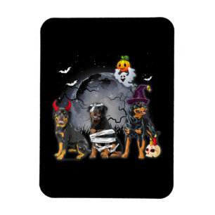 Three Rottweilers Satan Witch Mummy Halloween Cost Magnet