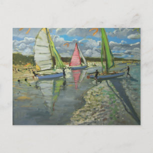 Three Sailboats Bray Dunes Frankreich Postkarte
