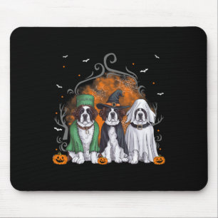 Three Saint Bernard St. Bernard Dog Halloween Ghos Mousepad