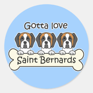 Three Saint Bernards Runder Aufkleber