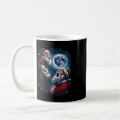 Three Santa Claus Moon Howling Funny Christmas Hol Kaffeetasse (Links)