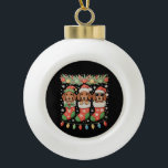 Three Santa Elf Dachshunds Christmas Socks Funny Keramik Kugel-Ornament<br><div class="desc">Three Santa Elf Dachshunds Christmas Socks Funny</div>