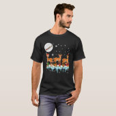 Three Santa Reindeer Elf Deer Xmas Santa Sleigh Re T-Shirt (Vorne ganz)