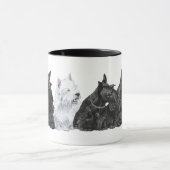Three Scotties & a Westie Tasse (Zentrum)