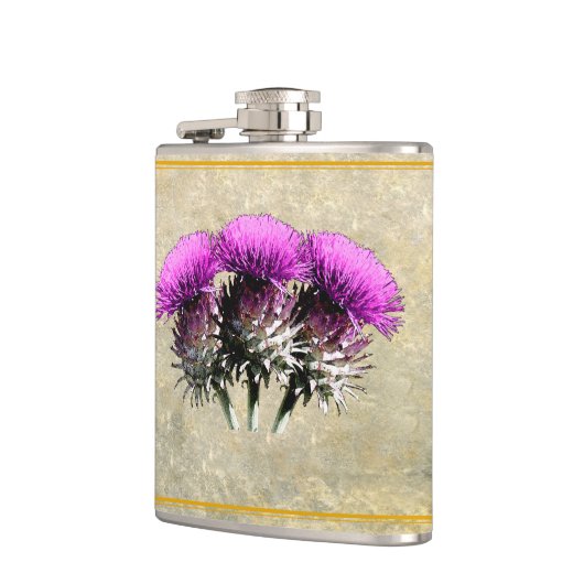 Three Scottish Thistles Flask Flachmann (Links)