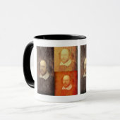 Three Shakespeare Portrait Collage Tasse (Vorderseite Links)