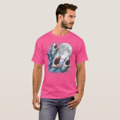 Three Sharks Moon Funny Shark Howling Wolfs Moon P T-Shirt (Vorne ganz)