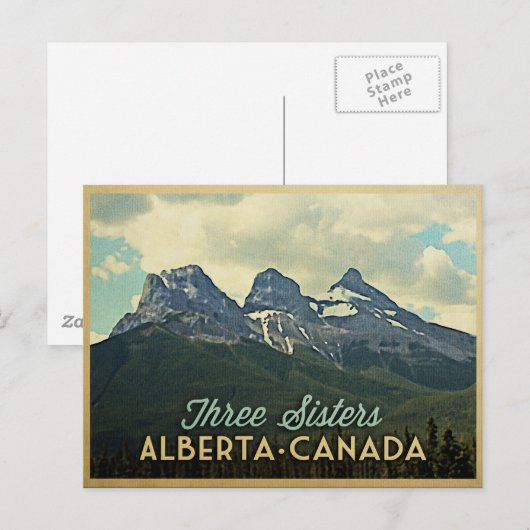 Three Sisters Alberta Canada Postkarte (Vorne/Hinten)