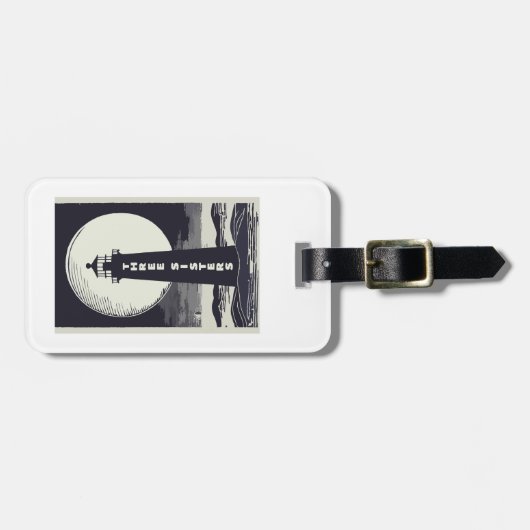 Three Sisters Lighthouse Massachusetts Moon Gepäckanhänger (Vorderseite horizontal)